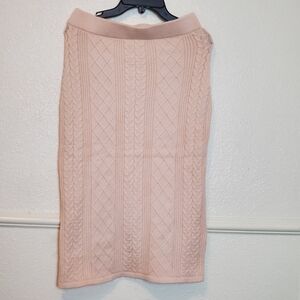 New Tahari Elegant Pink Cable Knit Skirt Sz S